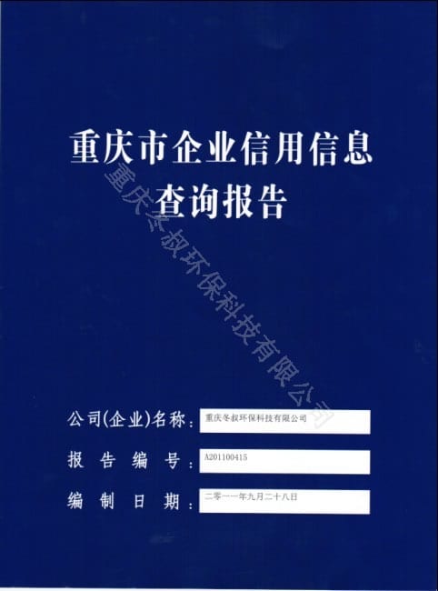 重庆市企业信用信息报告